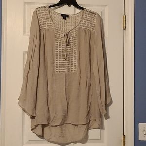 Khaki gauze top